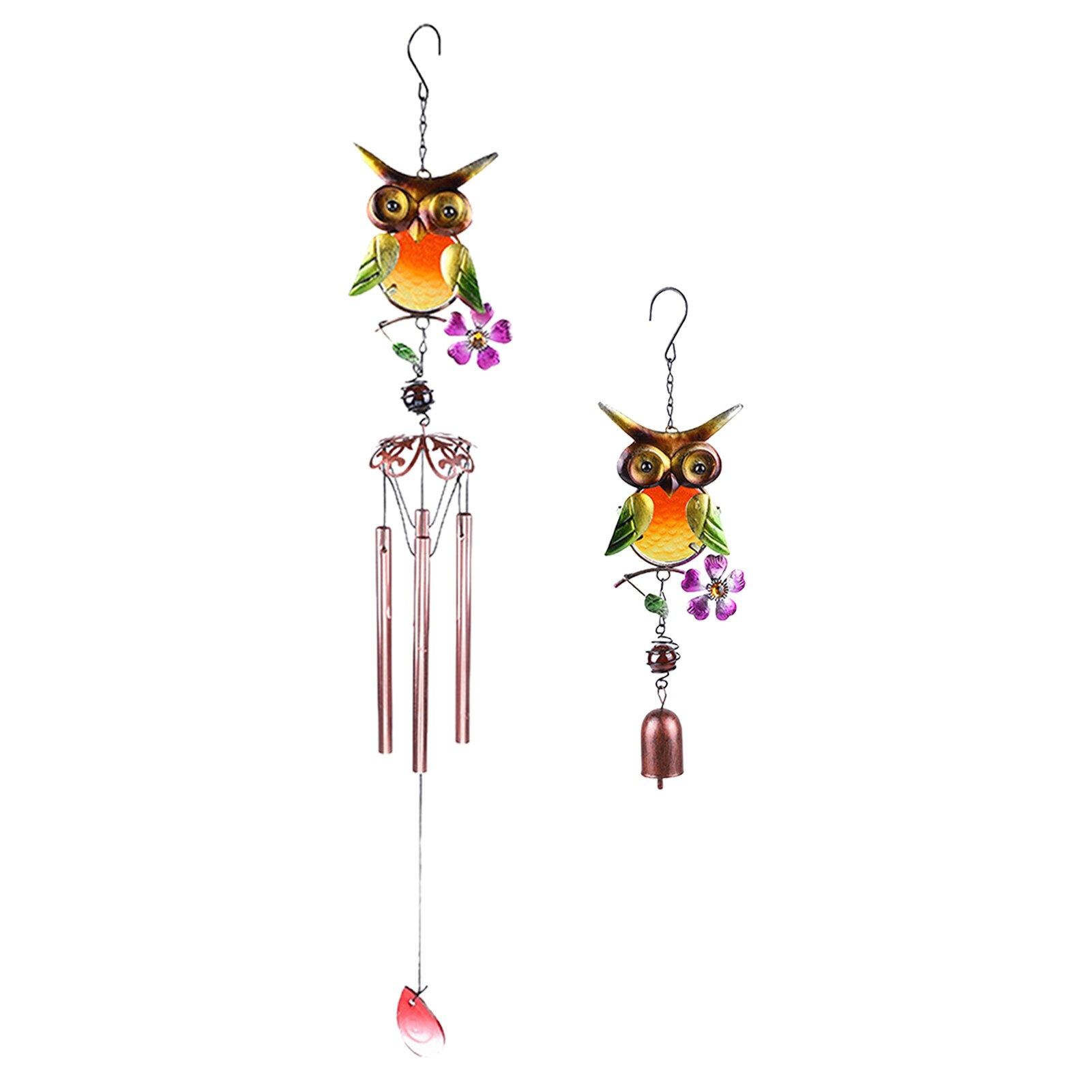 1PCS Metal Wind Chime Owl Wind Chimes Garden Outdoor Decor Hanging Pendant garden decoration wind spinners