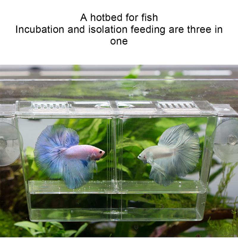 Aquarium Transparent Double Bowl Fighting Fish Mini House Incubator Box For Fry Isolation Hatchery Reptile Cage Turtle House