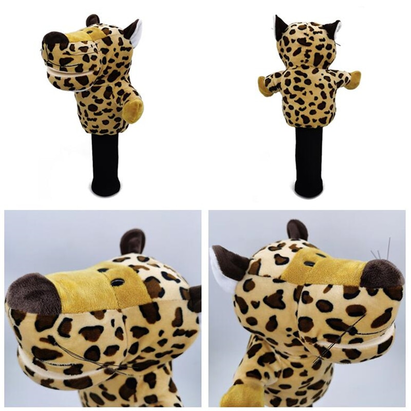Capa de cabeça de golfe de todos os tipos de animais, capa de mascote de golfe com encaixe para madeira de bilhar, novidade, presente fofo, masculino e feminino: spotted leopard
