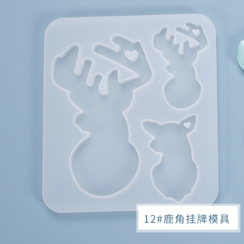 DIY Listing Pendant Resin Mold Handmade Keychain Crystal Epoxy Mold Pendant Ornament Silicone Mold For Resin: 04