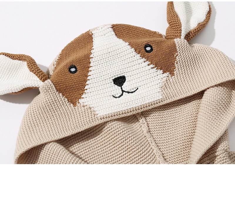 Angou Hooded Cartoon Schattige Baby Jongen Meisje Vest Peuter Baby Kleding Lange Mouwen Leuke Oren Gebreide Trui Lente Herfst