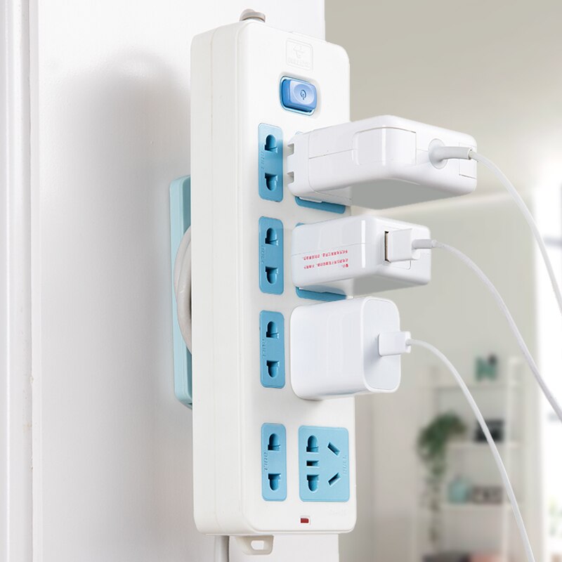 Socket Board Router Cable Holder Seamless Punch Free Wall Plug Fixer Self-Adhesive Power Strip Hook Cable Wire Organizer