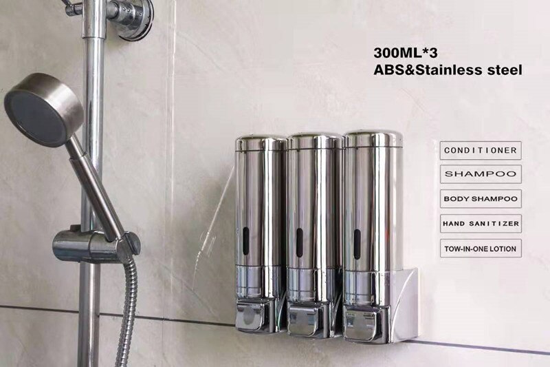 Bathroom Wall-Mounted Stainless Steel Shampoo Bottles Soap Dispenser Bathroom Soap Box Bath Soap Dispensor Bathroom Accessories