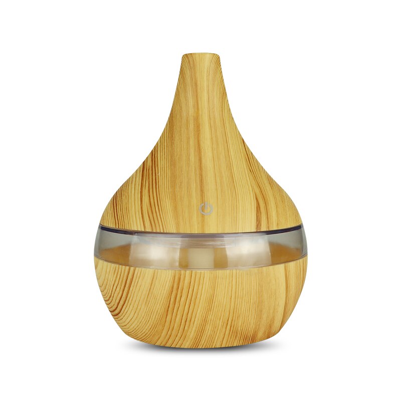 USB Luftbefeuchter Elektrische Öl Aromatherapie Holzmaserung Ultraschall Luft Diffusor Lichter Auto für Heimat Sekretariat Duft Parfüm 300ML