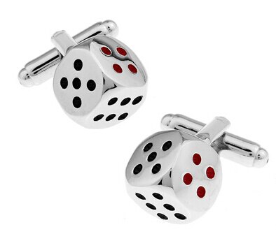 Casino Manchetknopen Gokken Poker Dobbelstenen Koper Manchetknopen en retail: 8