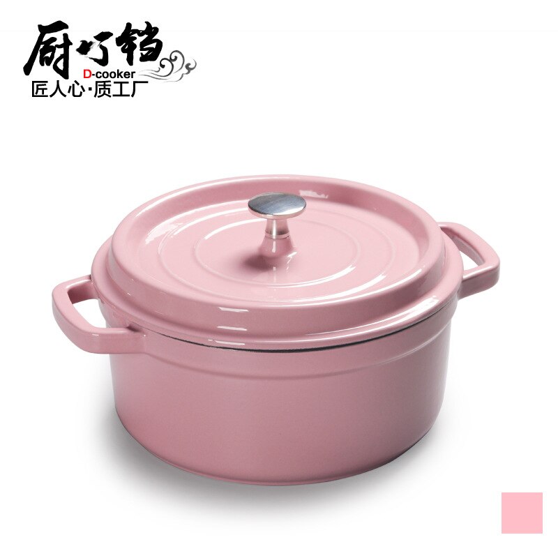 Pot en émail casserole en fonte rose rouge pot en émail 22cm24cm pot en fonte épaisse
