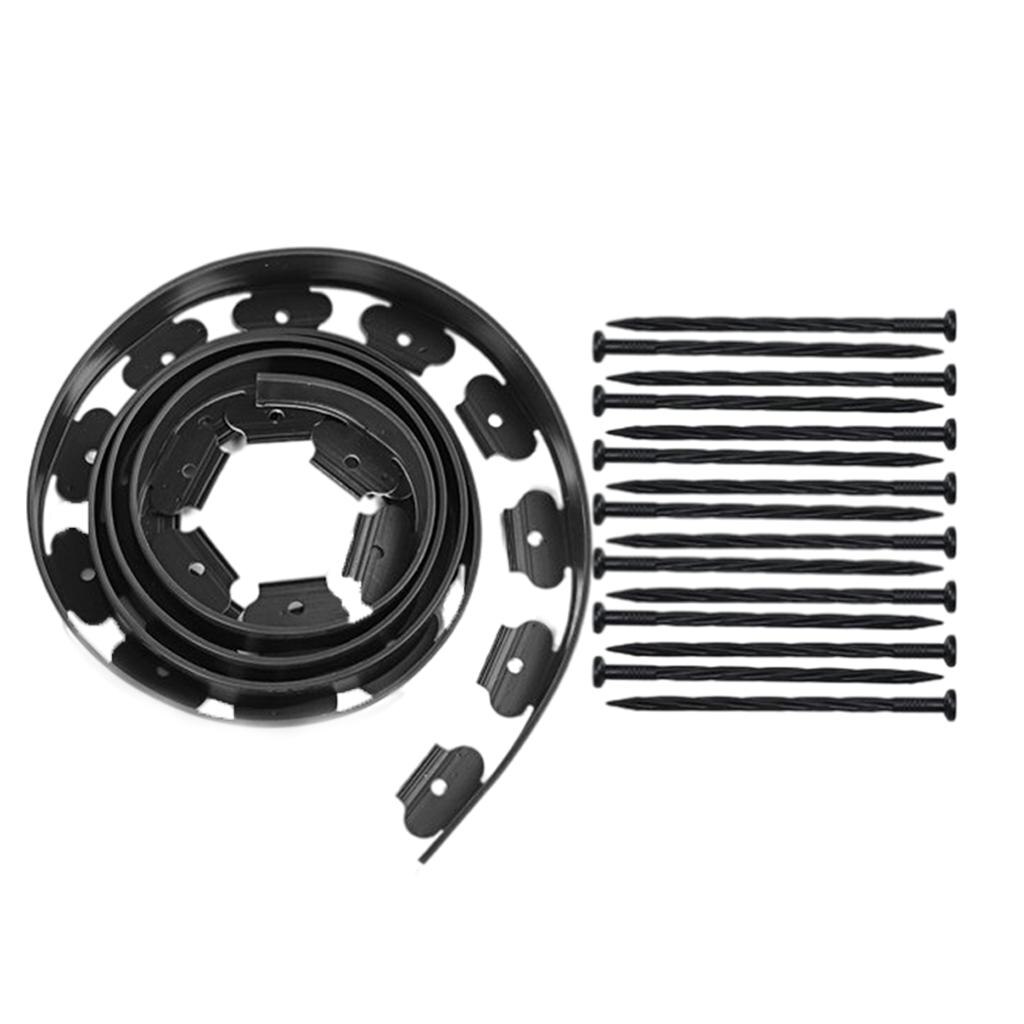 5M Garden Edging Plastic Lawn Edger Border Grass Gravel Fence Retaining