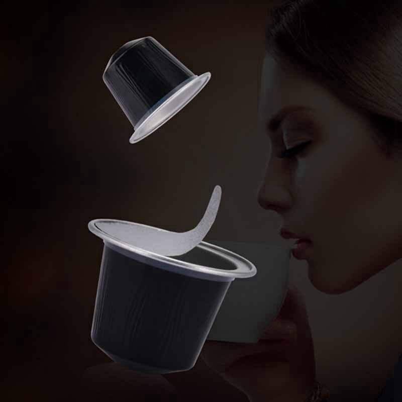 100 conjuntos recarregáveis café cápsula copo descartável nespresso pod para nescafé automático máquina de café pacote alimentos café suprimentos