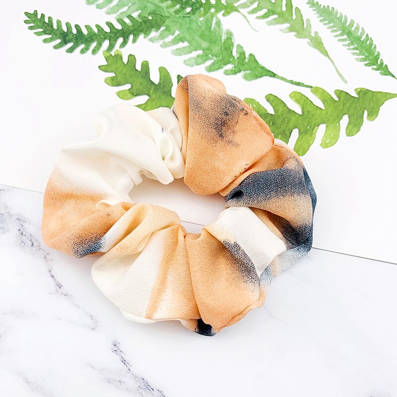 Tie-Verven Scrunchies Paardenstaart Houder Haar Das Meisjes Haar Ring Tie-Dye Print Elastische Haarbanden Vrouwen Creatieve haar Accessoires: light pink