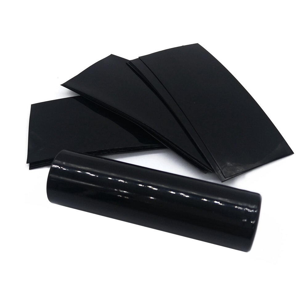 100Pcs/Pack 21700/20700 Battery Sticker A-touch Colorful 18650 Battery Wrap Protective Skin Sleeve PVC Heat Shrinkable Tubing: Black-100pcs