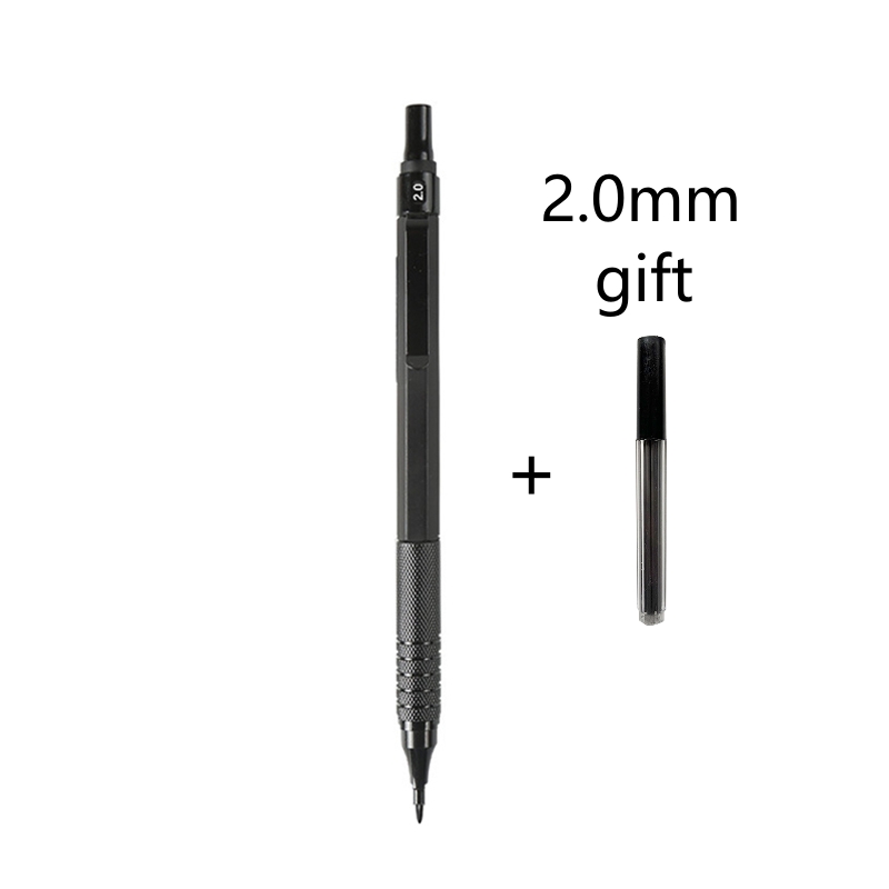 Lápiz mecánico de 0,3/0,5/0,7/2,0mm, centro de gravedad bajo, dibujo de Metal, lápiz especial, suministros de arte para escritura escolar y de oficina: Verde
