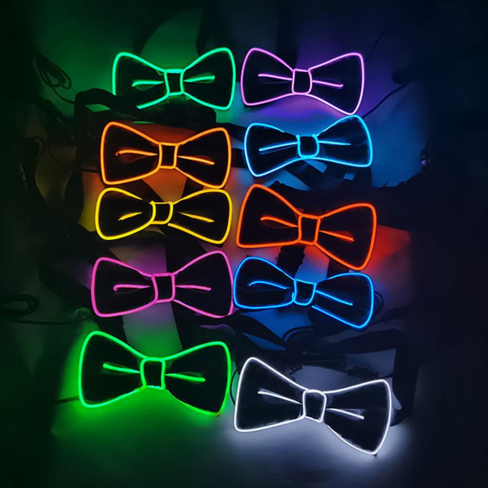 LED-Fliege, leuchtende blinkende Krawatte, Geburtstagsfeier, Hochzeit, Weihnachten, Dekoration, Halloween, Cosplay, verschiedene Lichtmodi, Fliege