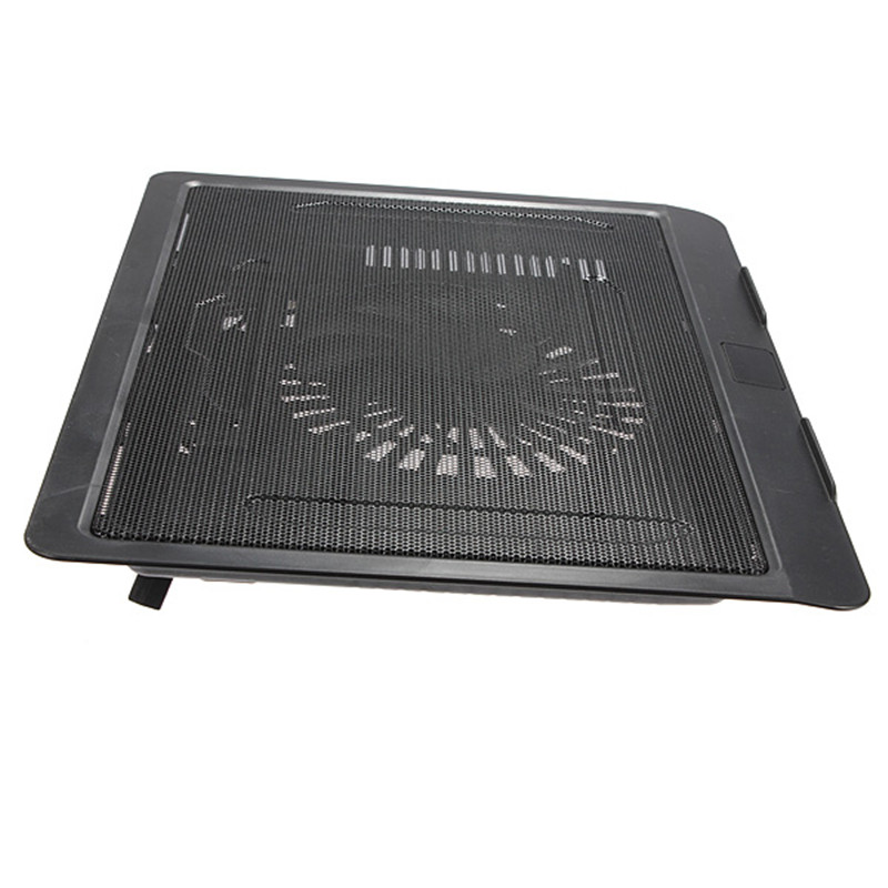 Backlight Computer Radiator Black Thin USB Laptop Cooling Pad Notebook Cooler Stand with 140mm LED Cooling Fans