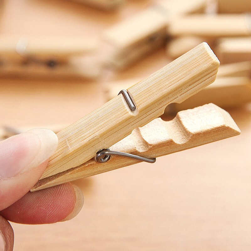 Natuur Bamboe Clips Wasknijpers Houten Wassen Lijn Drogen Clips Pinnen