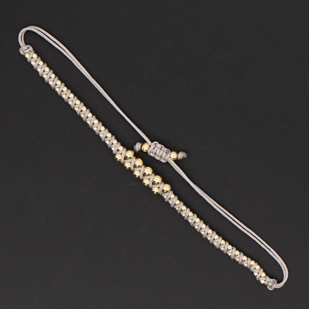 Go2 boho japanske gyldne perler armbånd reb flettet flettet vævet justerbar håndlavet ledning armbånd smykker til kvinder: Rzb 200002c