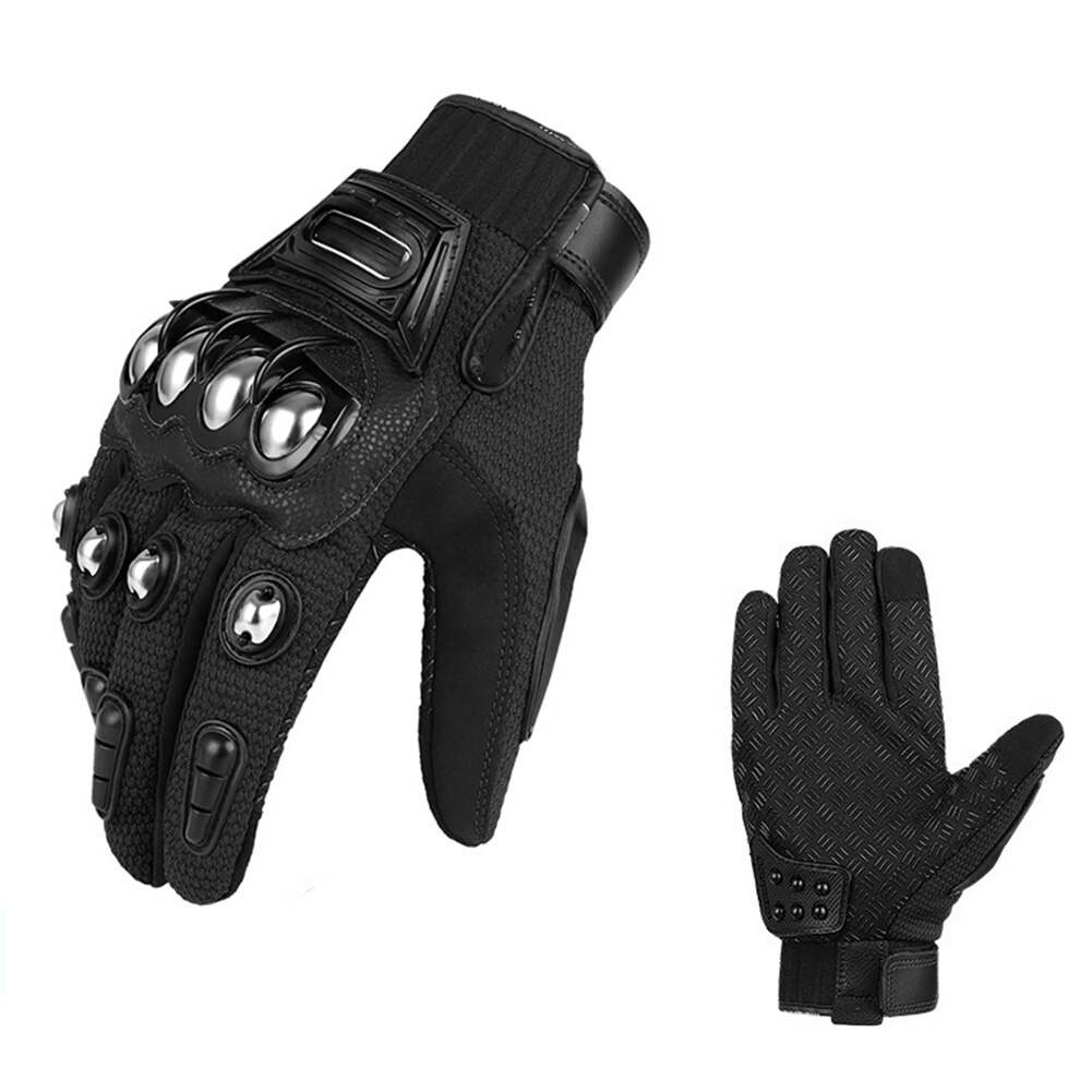 1pair Alloy Steel Accessories Anti Slip Racing Touch Screen Gear Motorcycle Gloves Full Finger Protective Ergonomic