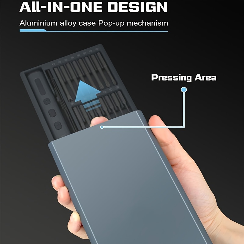 Mini elektrisk skruvmejselsats 68 in 1 sladdlös  s2 precision-bits 5 momentinställningslampor reparationsverktygssats för pc rc elektronisk