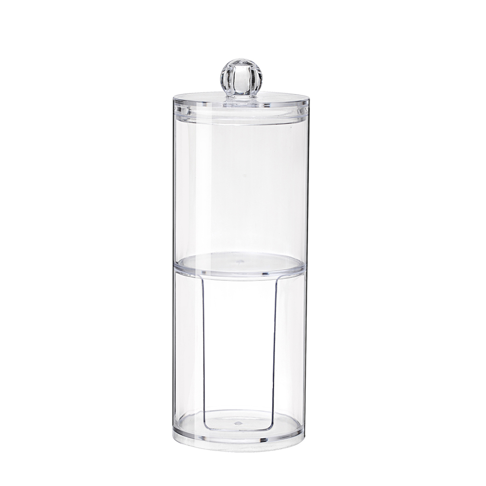 Caja de acrílico transparente para cosméticos, organizador de maquillaje, contenedor de plástico, torundas de algodón, soporte para palillos de dientes