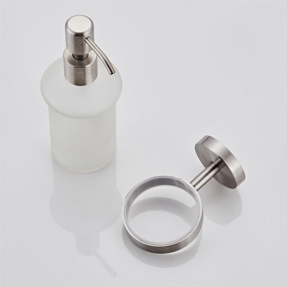 200ml Liquid Soap Dispensers Chrome Color Soap Dispenser Wall Mounted With Frosted Glass Container Bottle Bathroom Products