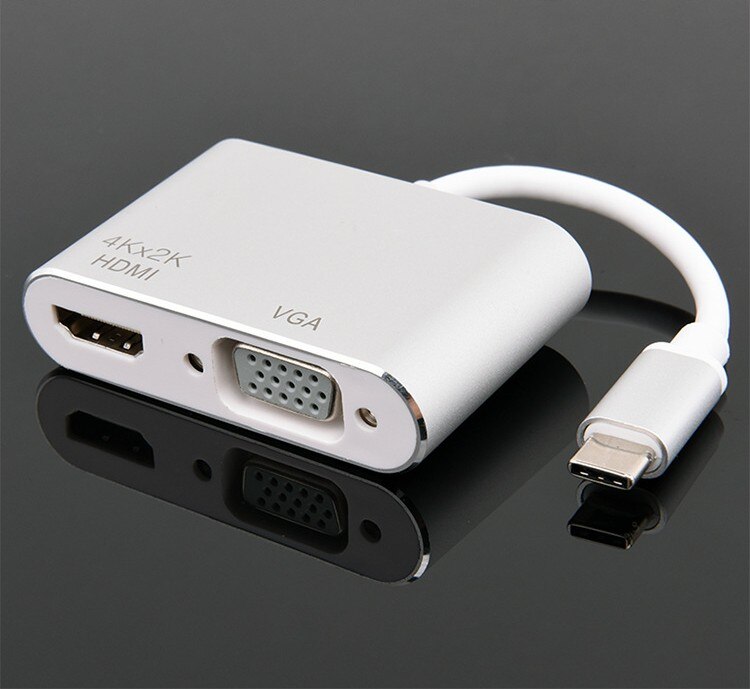 Type-C Male naar HDMI en VGA Vrouwelijke Converter Adapter USB-C Laptop Docking Stations