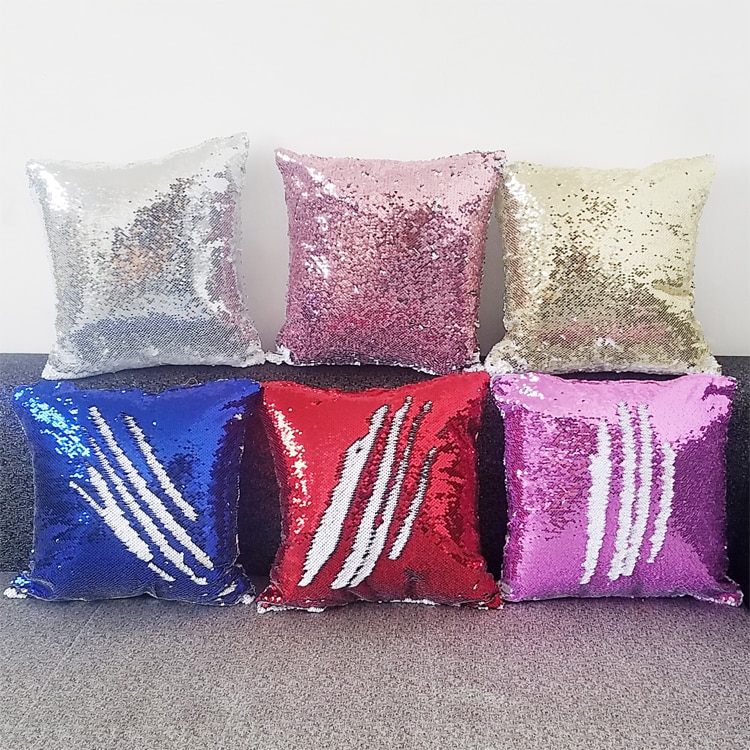 6pcs/lot style Sublimation Blank Magical Sequins item Pillowcase For Sublimation INK Print DIY 40x40cm