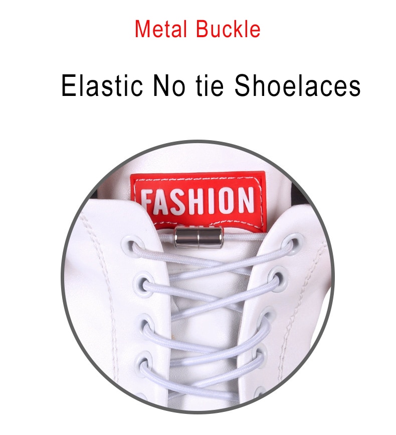 Elastic Shoelaces Round Locking No Tie Shoe Laces Quick Lazy Laces Rubber Sneakers Shoelace for Kids Adult Shoe Laces No Tie