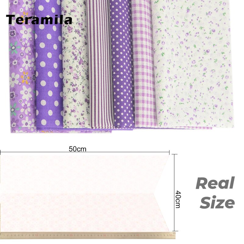 Teramila 7 Uds 40x50cm DIY Patchwork tela de algodón telas de tejidos acolchados de costura coser tela mantel hecho a mano