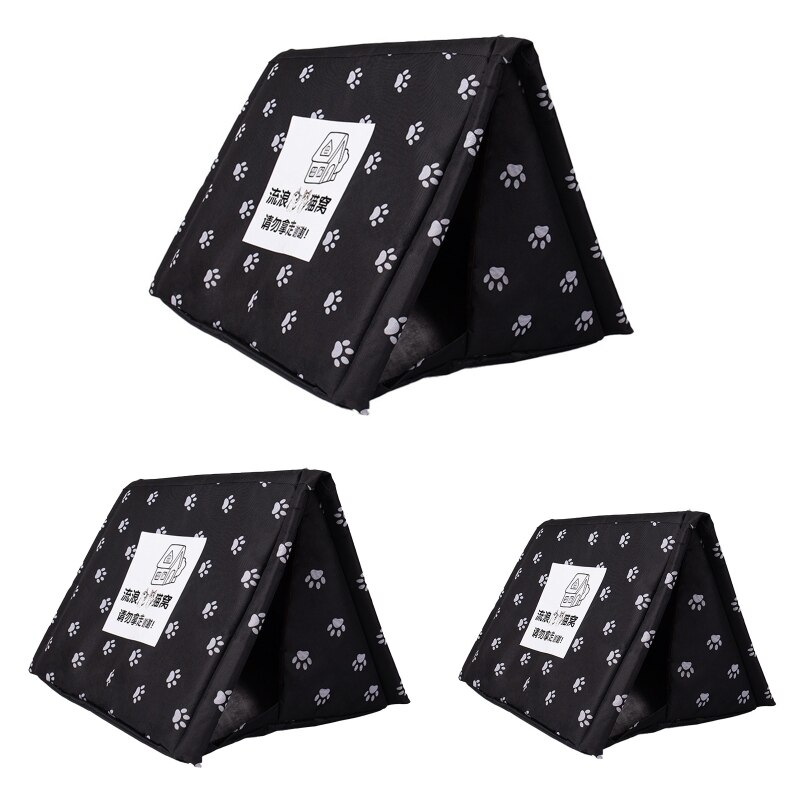 Washable and Foldable Feral Cat Kennel Cave House Waterproof Cloth Enclosed Kitty Shelter Detachable for Pet Cat
