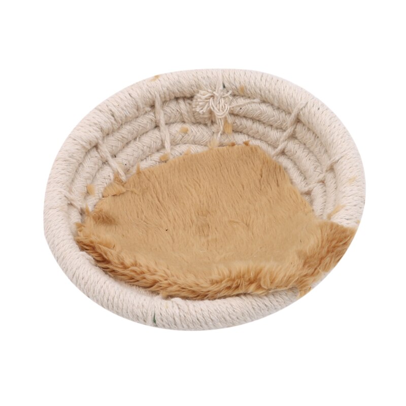 Manuel tressé corde de chanvre oiseau nid lit multi-usages artificiel pinson nid oiseau maison pour perroquet Hamster animal lit nid fournitures: S White