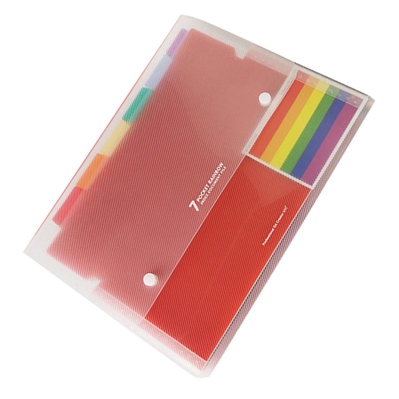 7 taschen Datei Ordner mit 2 Tasten Regenbogen Dokument Ordner Erweiterbar Ordner Tasche Tragbare Datei Veranstalter