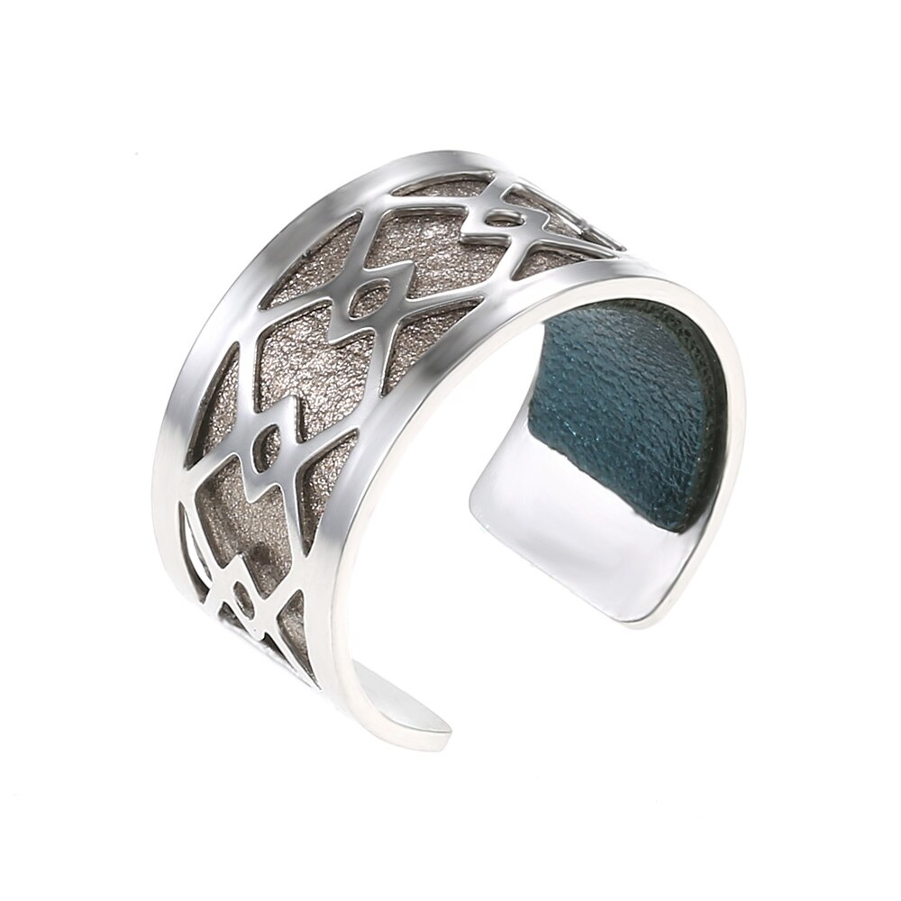 Cremo Giet Femme Sieraden Roestvrij Stalen Ring Band Verstelbare Ring Bague Femme Sieraden Diy Omkeerbare Lederen Ring: SR0016706
