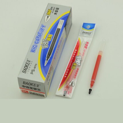 12 pièces BAOKE 0.5mm/0.7mm/1.0mm Gel givré stylo école stylo recharge haute capacité noir Gel encre stylos fournitures scolaires de bureau: 12X0.5mm RedRefill