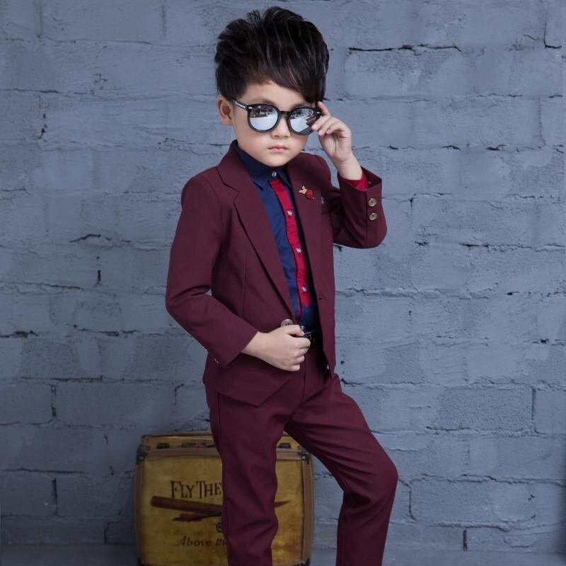 Kinderen Jongens Pak sets Kids Blazer Jongens Formele Pak Voor bruiloft bloem jongens Smoking party kleding Jassen 2pcs 3-10: as picture2 / 10T