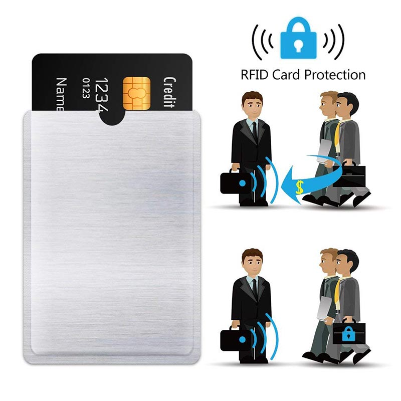 100 piezas RFID bloqueo mangas Anti robo RFID Protector de la tarjeta RFID Bloqueo de robo de identidad Anti-escanear tarjeta protección