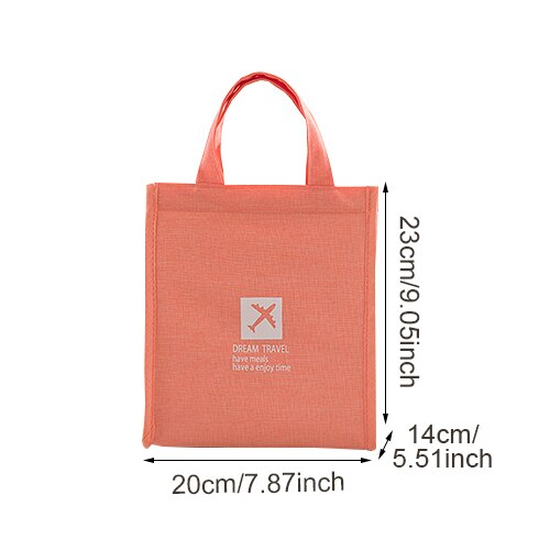 Lunch Bag Bento Kantoor Picknick Cooler Drink Kinderen Thermische Geïsoleerde Voedsel Verse Travel Organizer Ice Pack Accessoires: Orange Lunch Bag