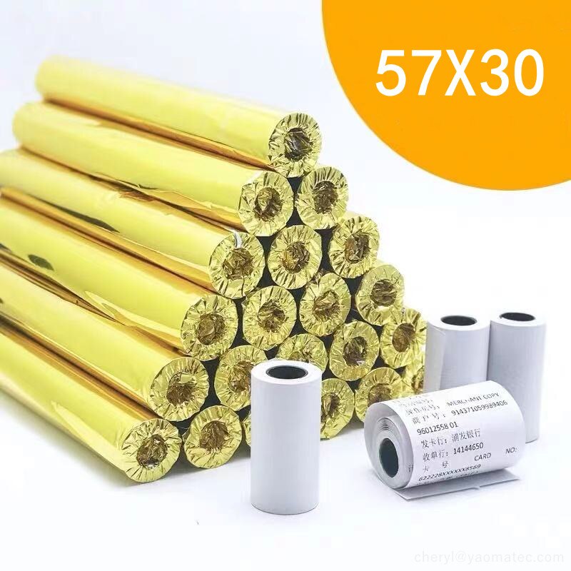 57x30mm (2.17*1.18inch) Receipt Thermal Paper Printing Label Roll for Mobile POS Photo Printer Office Stationery
