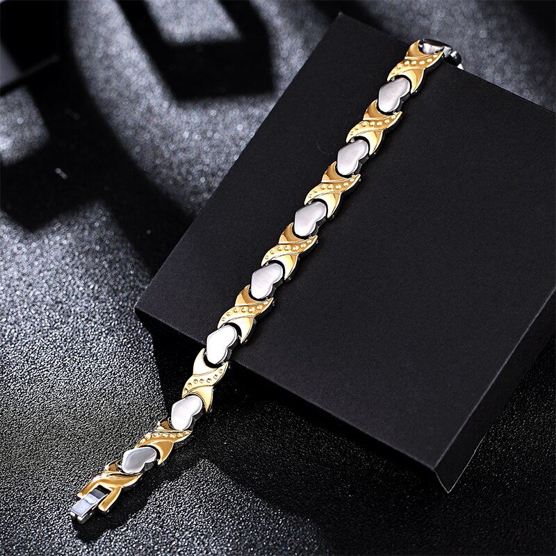 Trend Bracelet Heart Shaped Magnetic Health Bracelet and Bangle Stainless Steel Energy Health Bracelet for Women