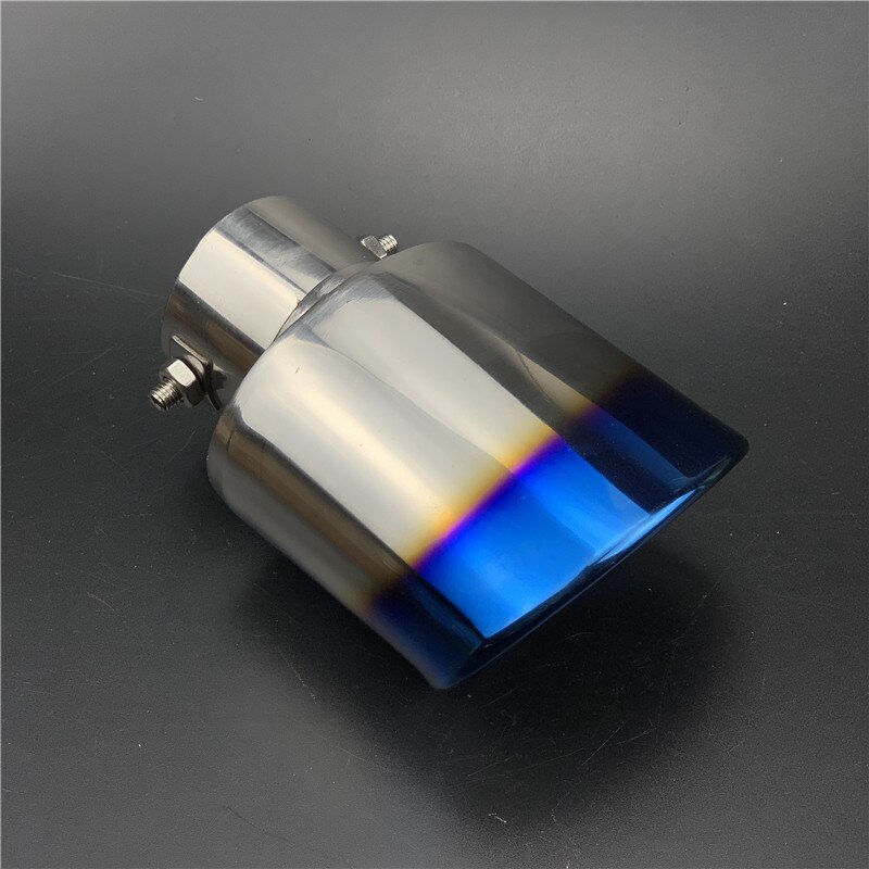 Car Styling Exhaust Pipe Tube Case For SEAT Ibiza Leon Toledo Arosa Arona Alhambra Exeo FR Supercopa Mii Altea Cordoba cupra: B type Straight Blue