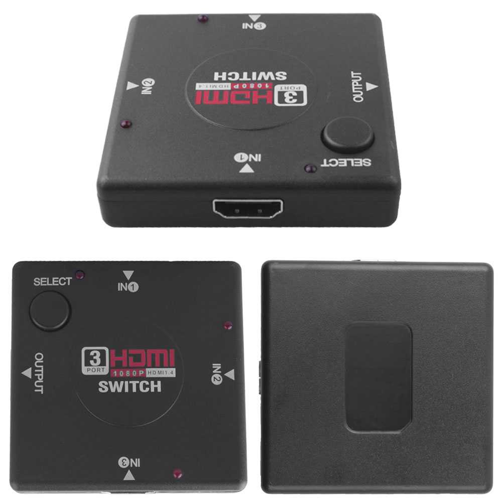 Conmutador HDMI Switch de 3 Entradas 1 Salida Multipuerto Full HD 1080P Puertos Puerto para PC TV Monitor Xbox 360 PS3