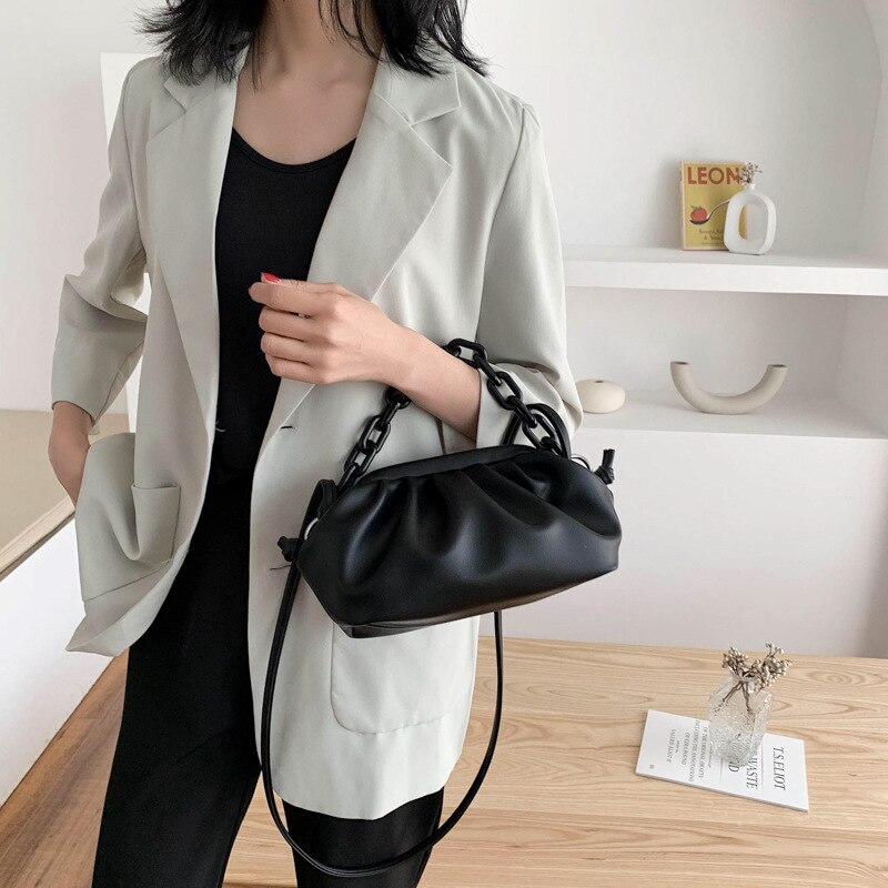 Candy Kleur Pu Lederen Schoudertas Messenger Bags Voor Vrouwen Kleine Crossbody Tas Reizen Keten Tas Handtassen En Portemonnees