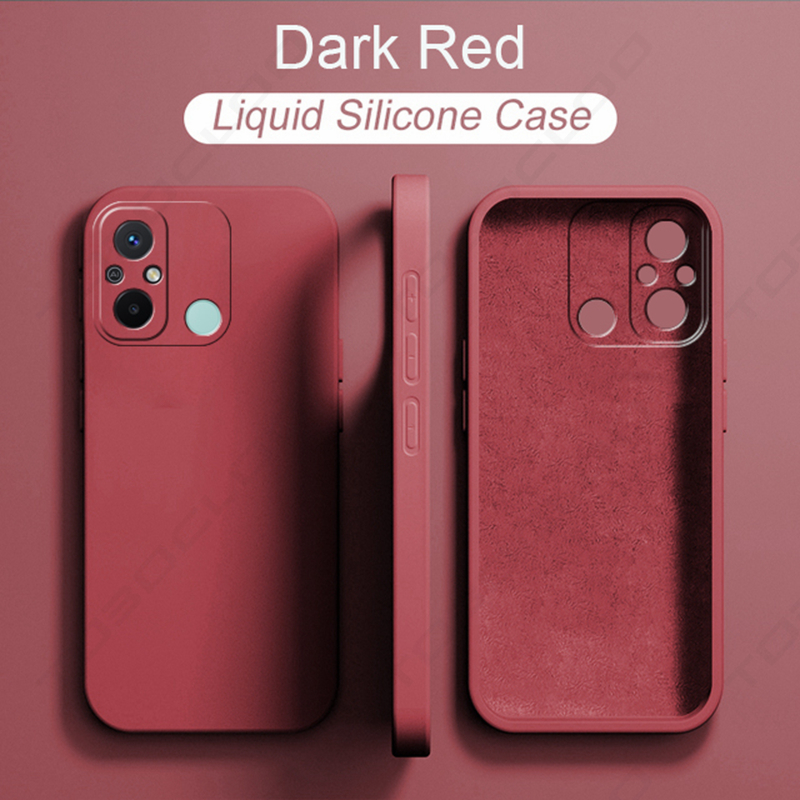 Luxe originele zachte hoes van vloeibaar siliconen voor xiaomi redmi 12c , redmi 12c red  mi 12c global version 12 c hoesje: Rood