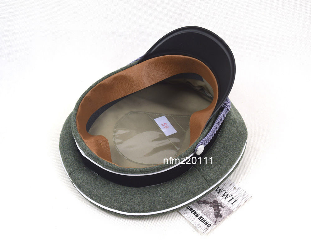 Officer Hat - German Elite Style - Chin Cords - Reenactment Cap