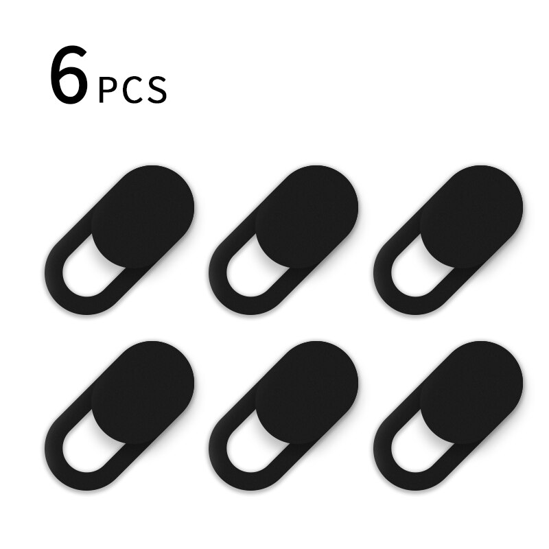 AWINNER WebCam Abdeckung Shutter Magnet Slider Kunststoff Für iPhone Web Laptop PC Für iPad Tablet Kamera Handy Privatsphäre Aufkleber: 6 Pcs Black