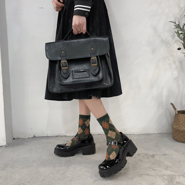 Lolita Platform shoes Wedges Leather shoes women Mary Jane shoes women's Round Toe high heels retro platform shoes Lady Pumps