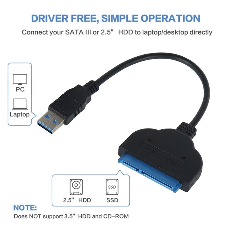 Usb Sata Cable Sata 3 To Usb 3.0 Adapter Computer Cables Connectors Usb Sata Adapter Cable Support 2.5 Inches Ssd Hdd Hard Drive