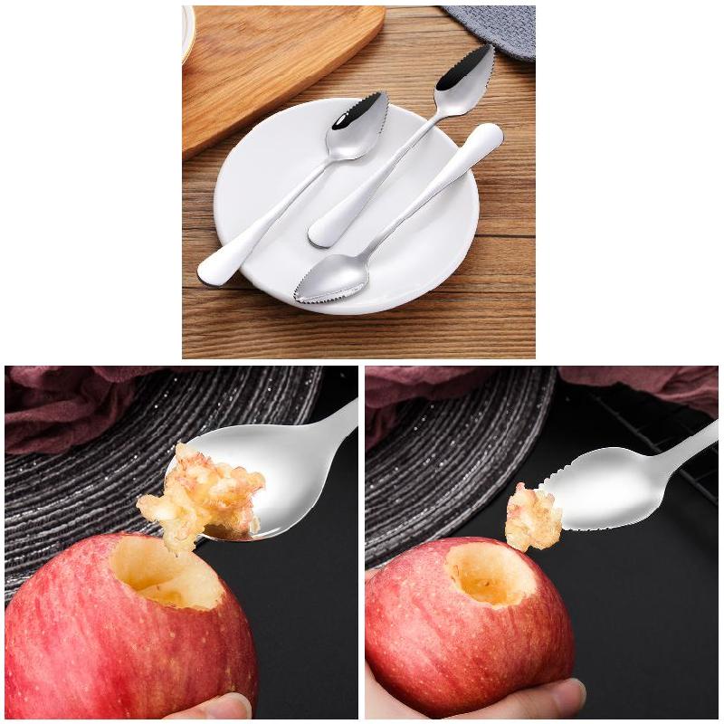 Stainless Steel Grapefruit Scraper Spoon Serrated Sawtooth Edges Long Handle Kitchen Kitchen Grapefruit Scraper Spoon
