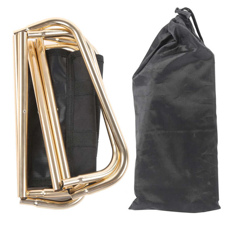 Mini Vouwen Krukje Luchtvaart Aluminium Outdoor Draagbare Camping Mini Vouwen Kruk Vissen Stoel Camping Opvouwbare Kruk: Goud