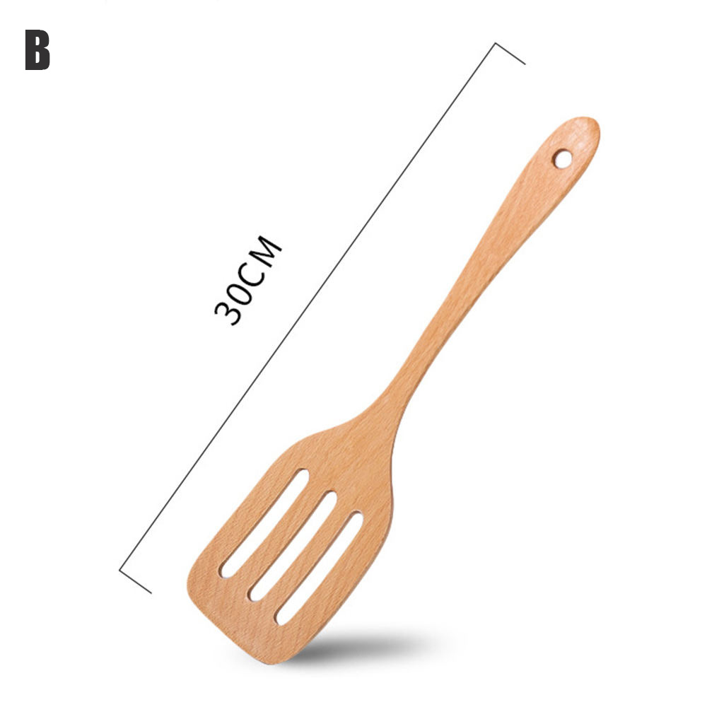 Espátula de madera para cocina, accesorios de cocina antiadherentes, herramientas de cocina, espátula para comida, utensilios de cocina, 1 ud.: B