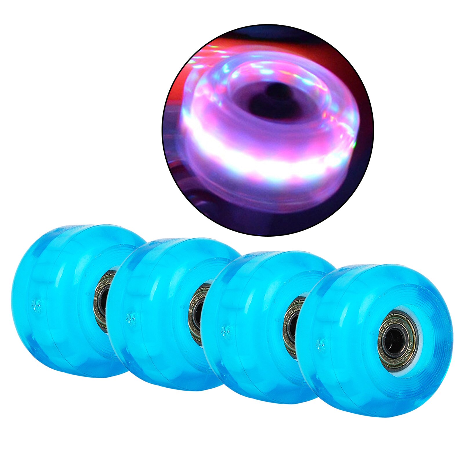 4pcs Light Up Flash Skateboard Longboard Wheels 82A with Bearing Core Glow at Night Skate Board Accessories