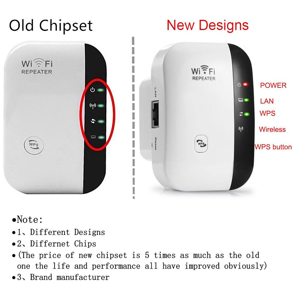 ALLOYSEED Drahtlose WiFi Repeater Wifi Range Extender Router Wi-Fi Signal Verstärker Mbps 2,4 GHz Wi Fi Access Point Booster UK